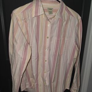 L.L. Bean Ladies Pink Striped Shirt